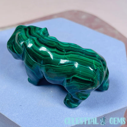 Malachite Hippopotamus Small Carving A