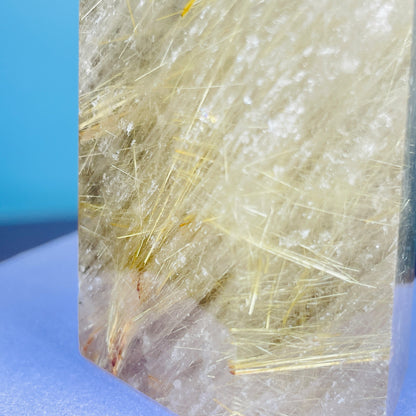 Rutilated Smoky Quartz Small Chunky Tower (Video)