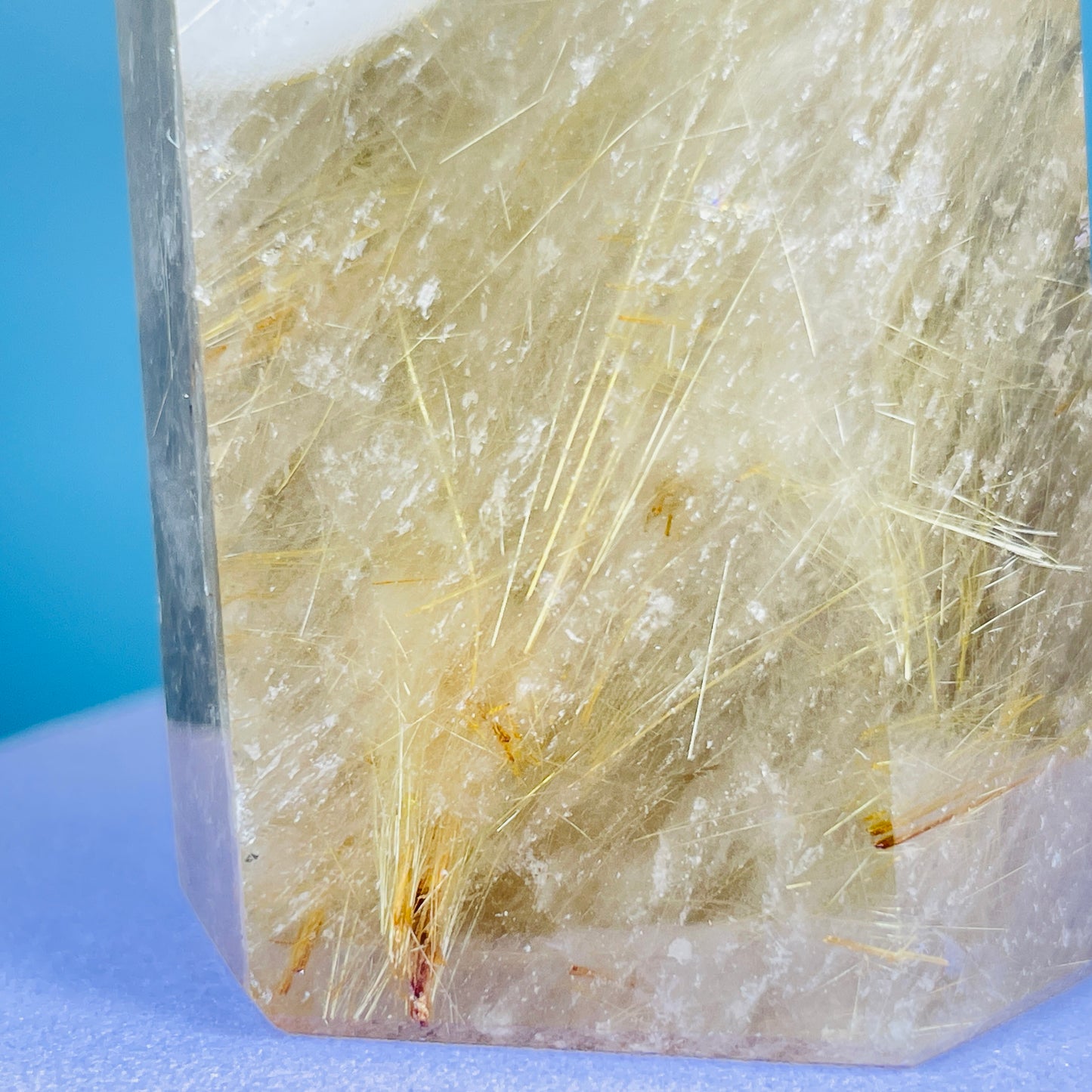 Rutilated Smoky Quartz Small Chunky Tower (Video)