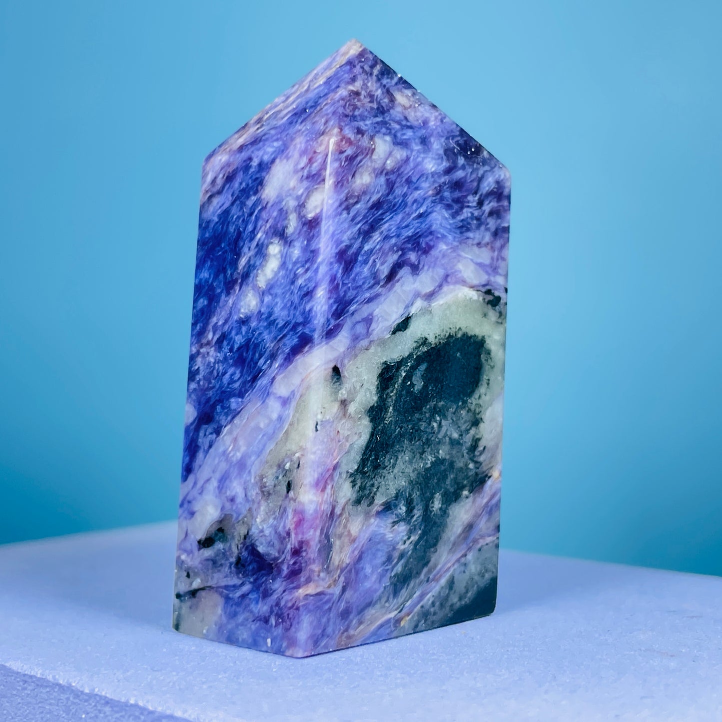 Charoite Small Obelisk Tower