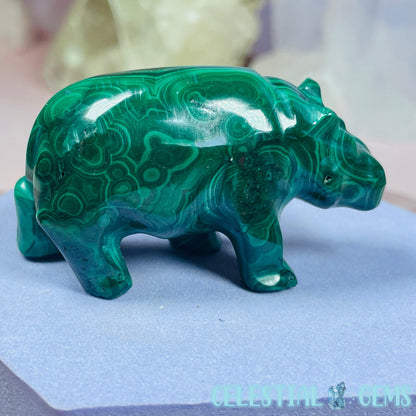 Malachite Hippopotamus Small Carving B