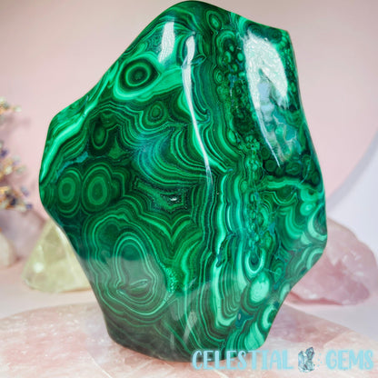 High Grade Malachite Large Freestanding Freeform E