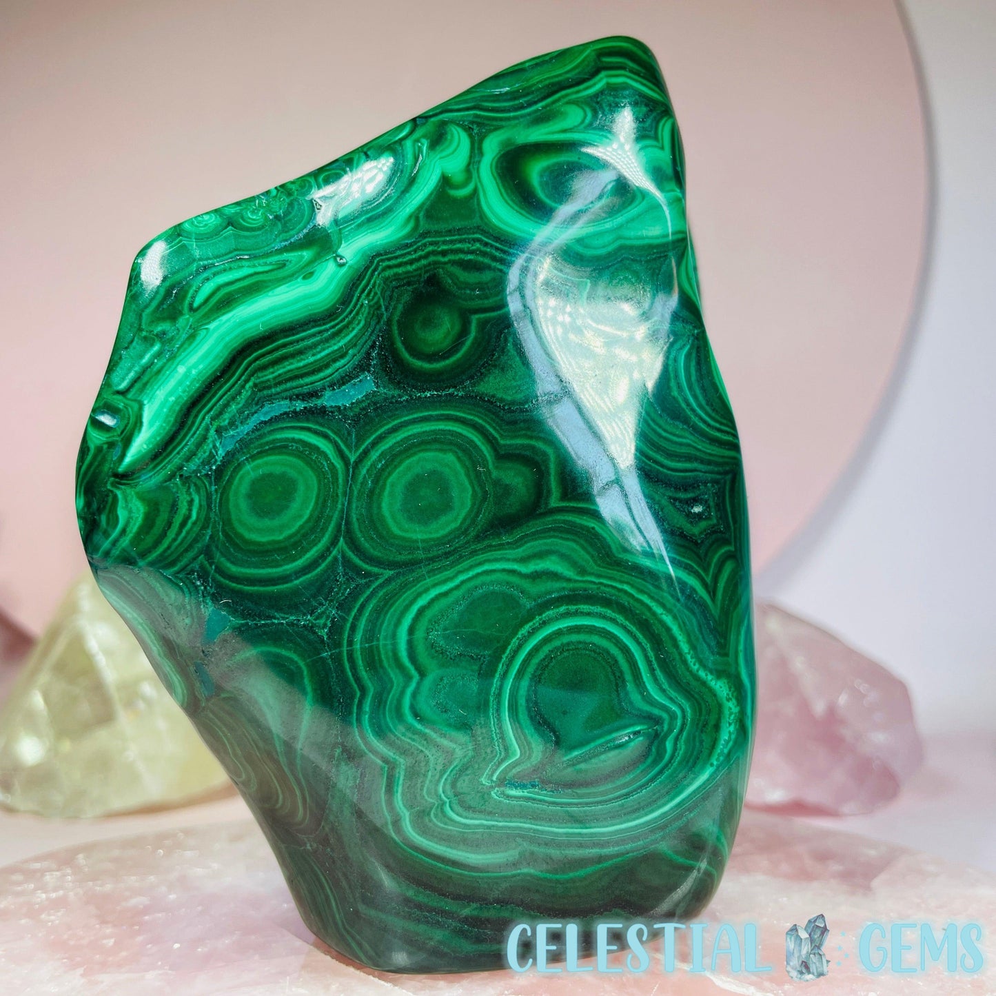 High Grade Malachite Large Freestanding Freeform E