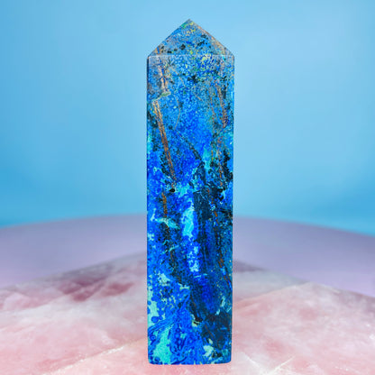 Azurite + Malachite + Chrysocolla Obelisk Medium Tower