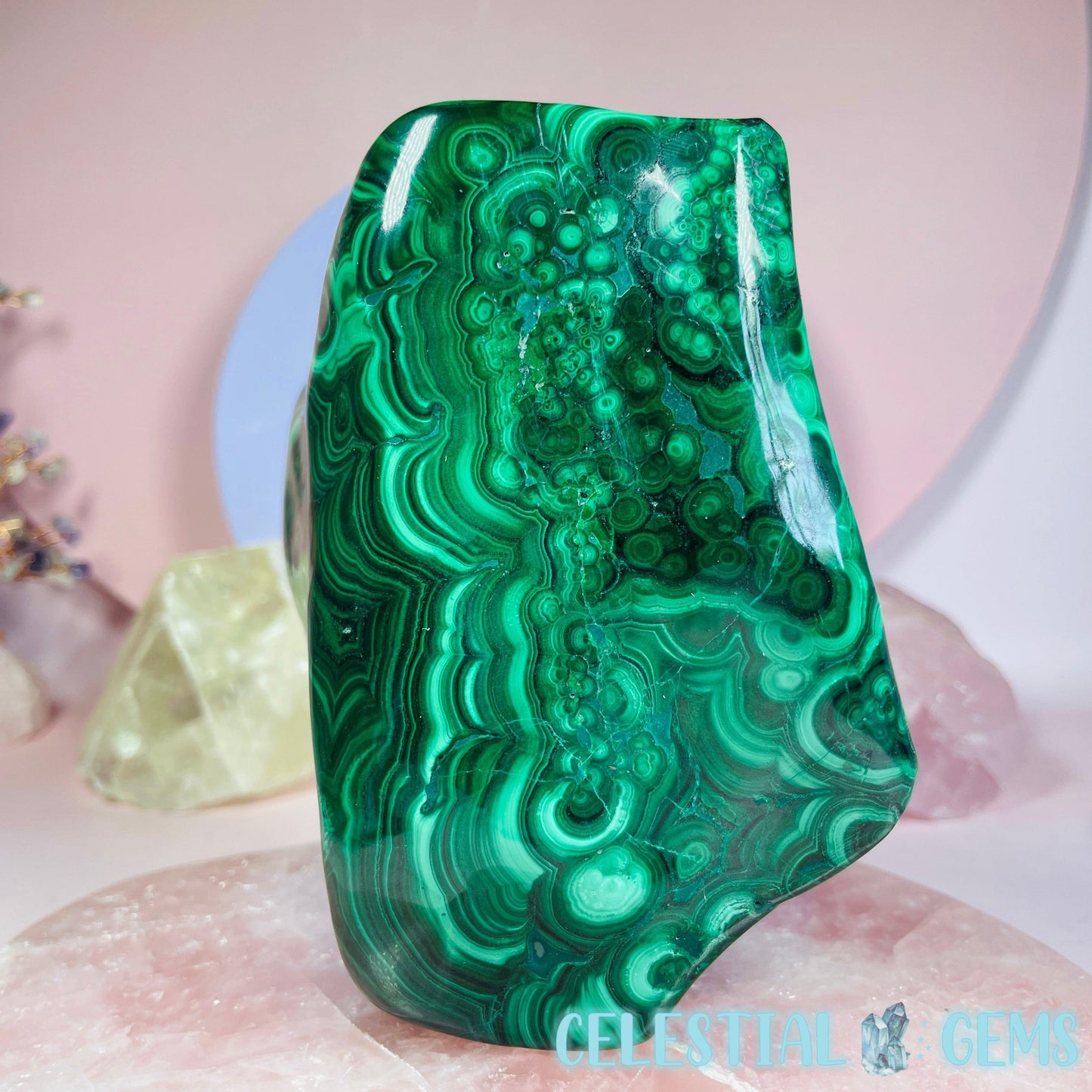 High Grade Malachite Large Freestanding Freeform E