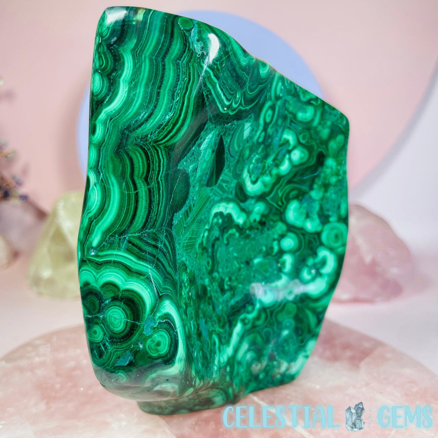 High Grade Malachite Large Freestanding Freeform E