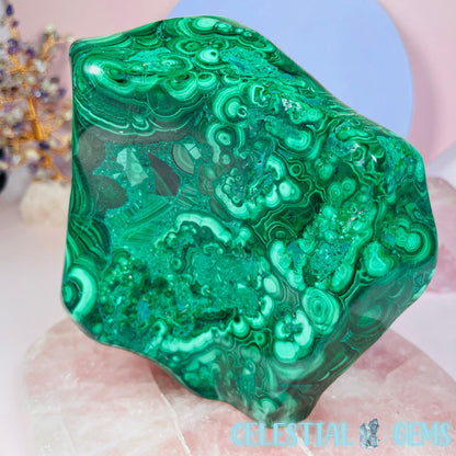 High Grade Malachite Large Freestanding Freeform E