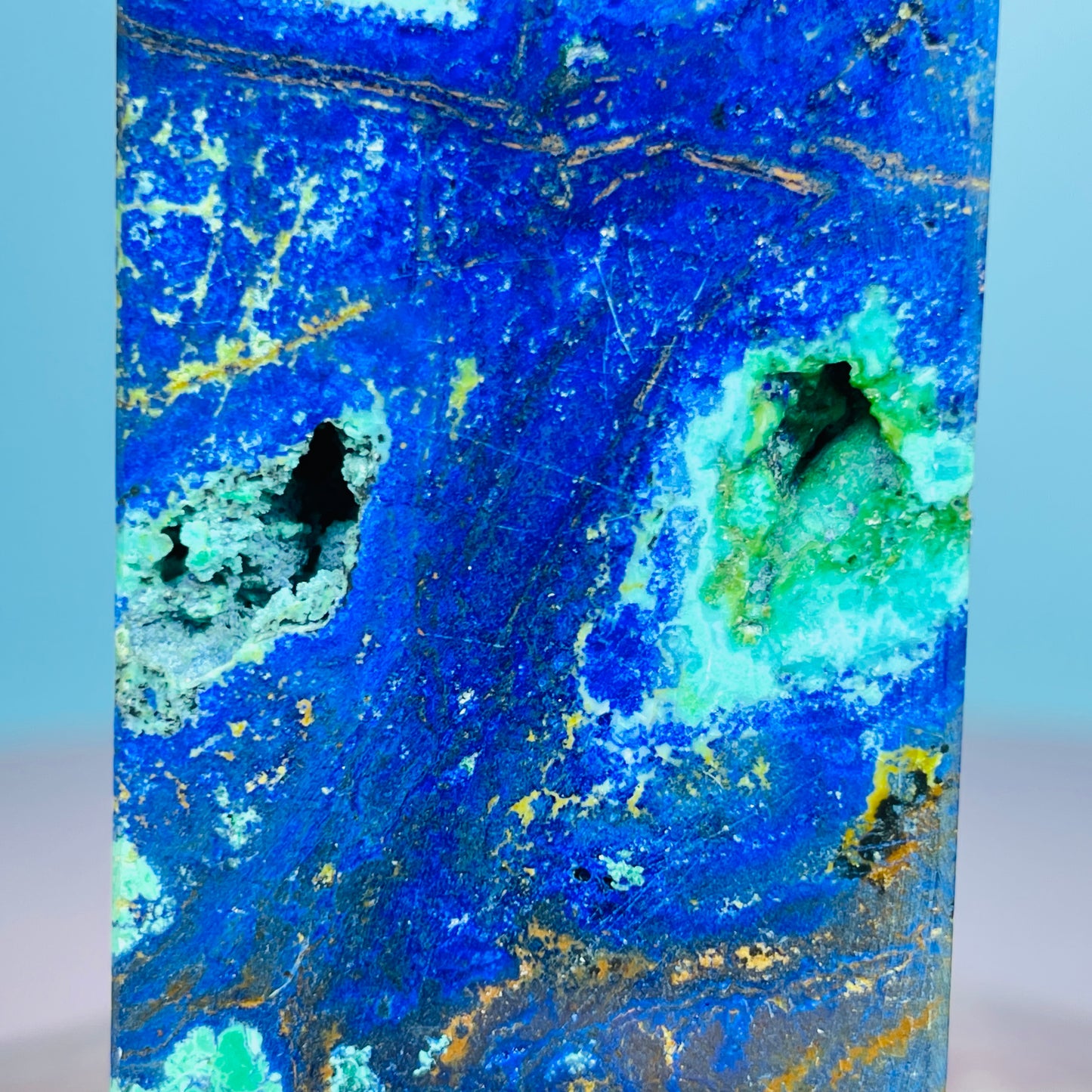 Azurite + Malachite + Chrysocolla Obelisk Medium Tower