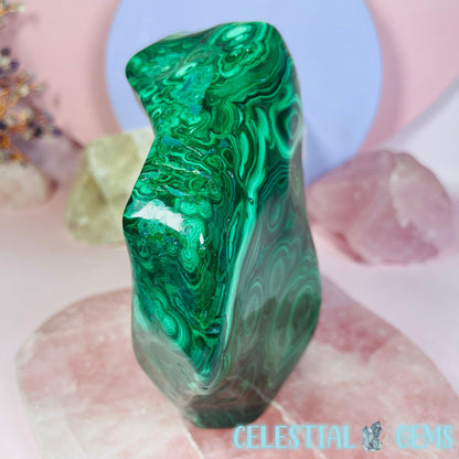 High Grade Malachite Large Freestanding Freeform E