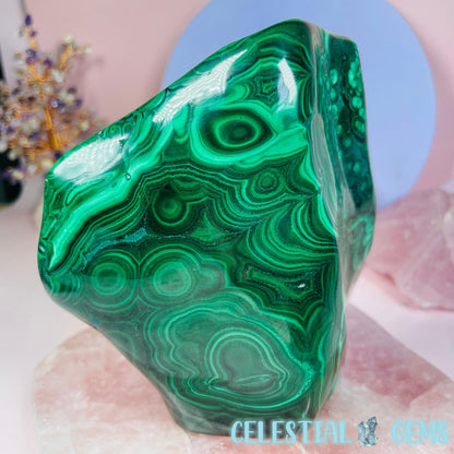 High Grade Malachite Large Freestanding Freeform E