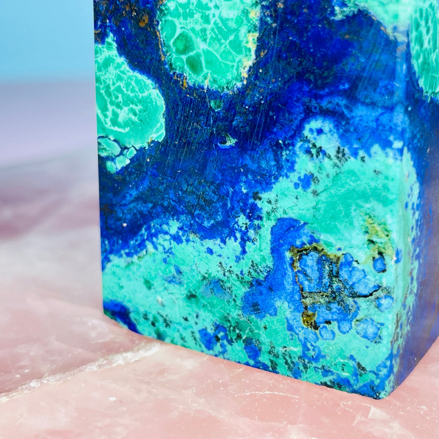 Azurite + Malachite + Chrysocolla Obelisk Medium Tower