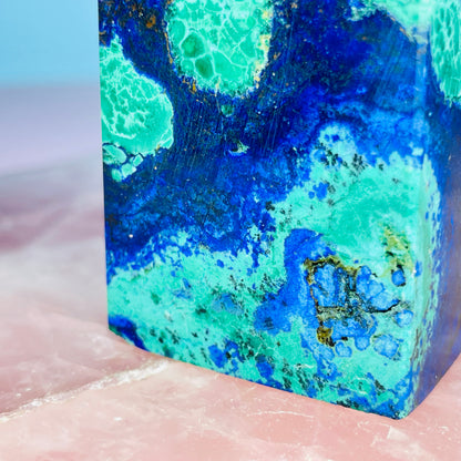 Azurite + Malachite + Chrysocolla Obelisk Medium Tower