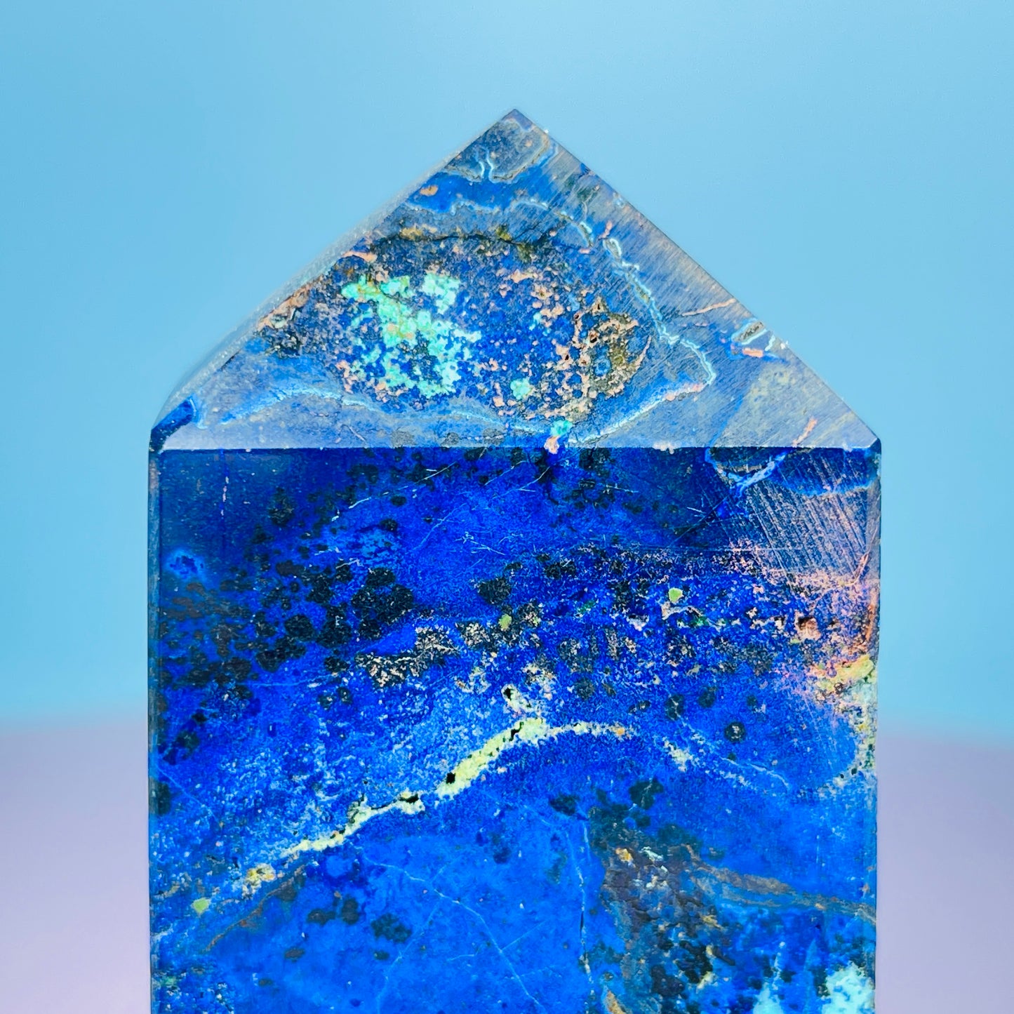 Azurite + Malachite + Chrysocolla Obelisk Medium Tower