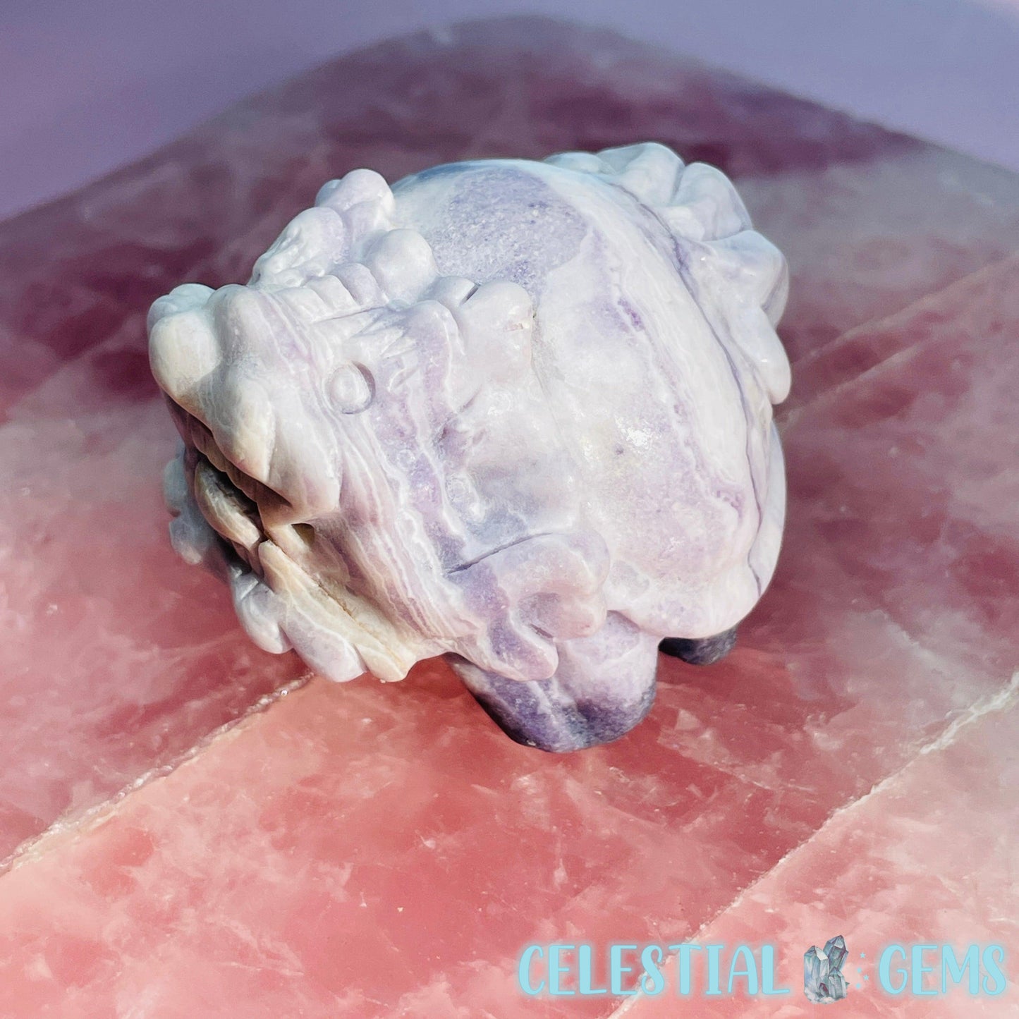 Purple Root Fluorite 'Pixiu' Dragon Frog Carving