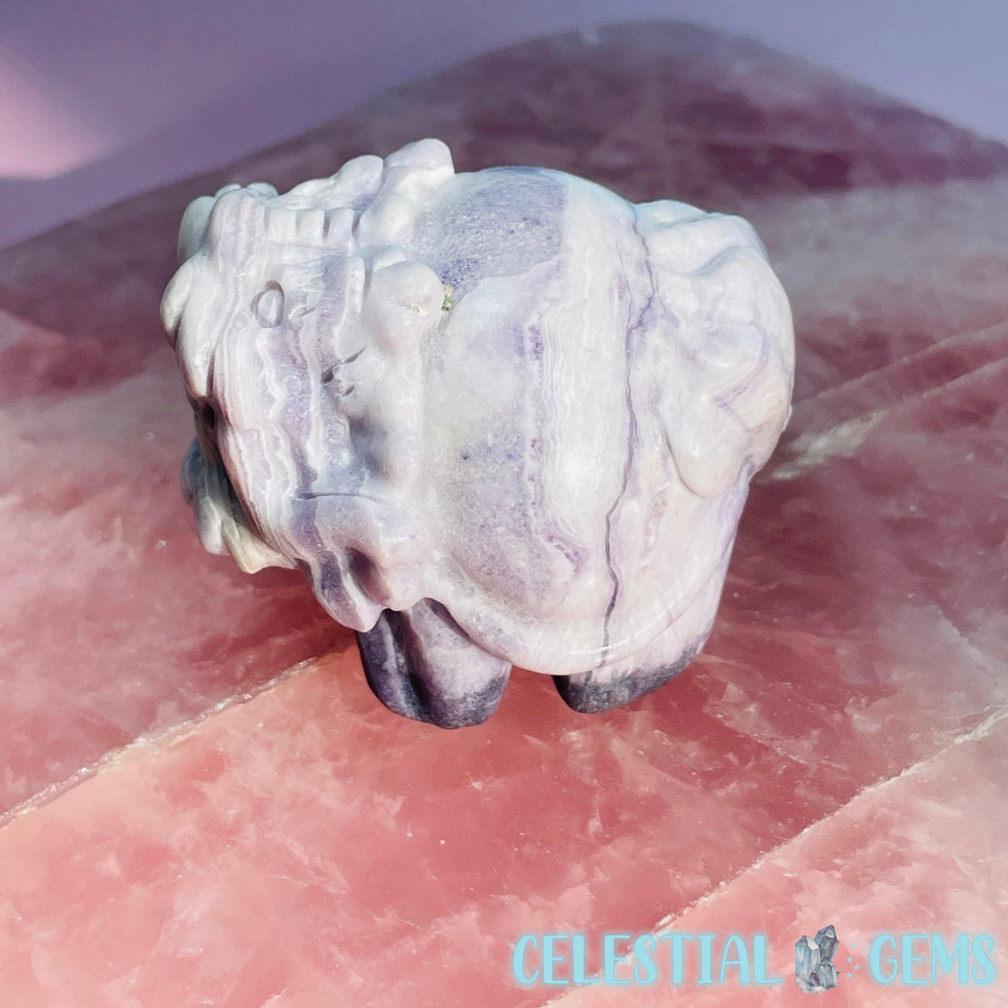 Purple Root Fluorite 'Pixiu' Dragon Frog Carving