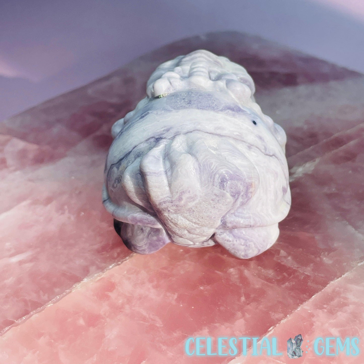 Purple Root Fluorite 'Pixiu' Dragon Frog Carving