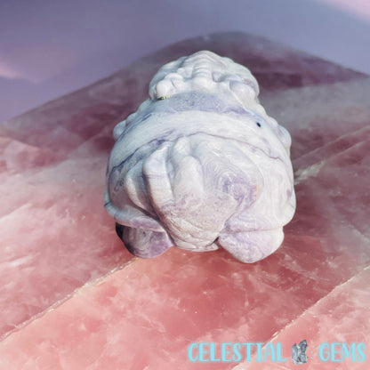 Purple Root Fluorite 'Pixiu' Dragon Frog Carving