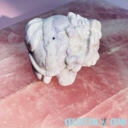 Purple Root Fluorite 'Pixiu' Dragon Frog Carving