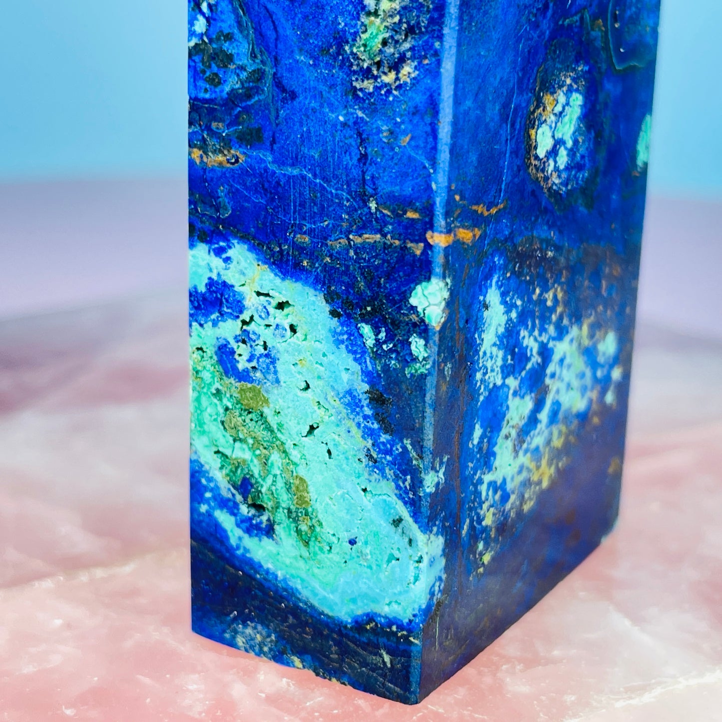 Azurite + Malachite + Chrysocolla Obelisk Medium Tower