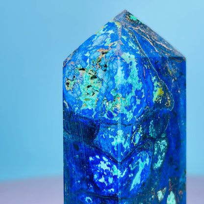 Azurite + Malachite + Chrysocolla Obelisk Medium Tower