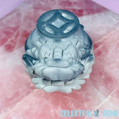 Taiji Stone 'Pixiu' Dragon Frog Carving with Lucky Coin