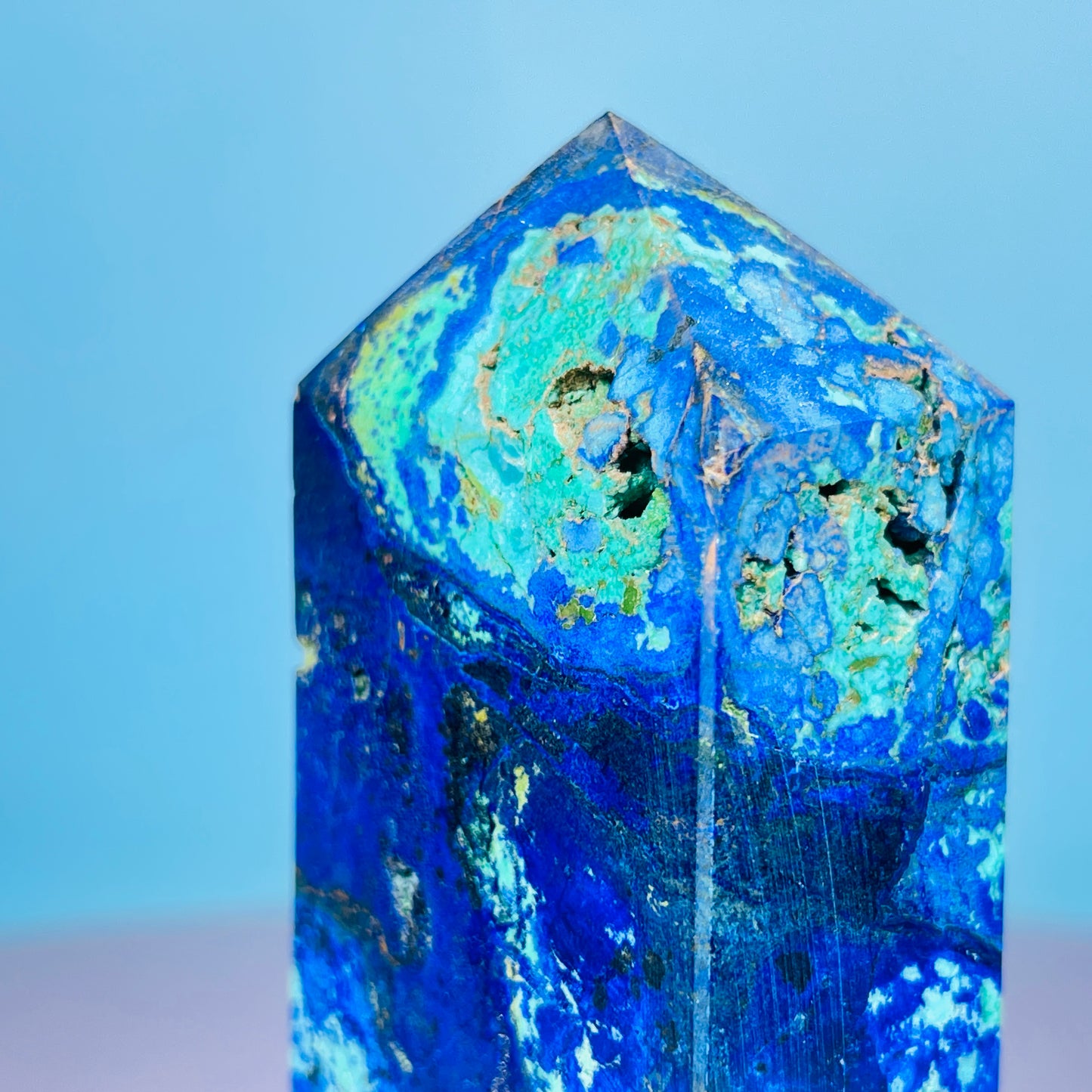 Azurite + Malachite + Chrysocolla Obelisk Medium Tower