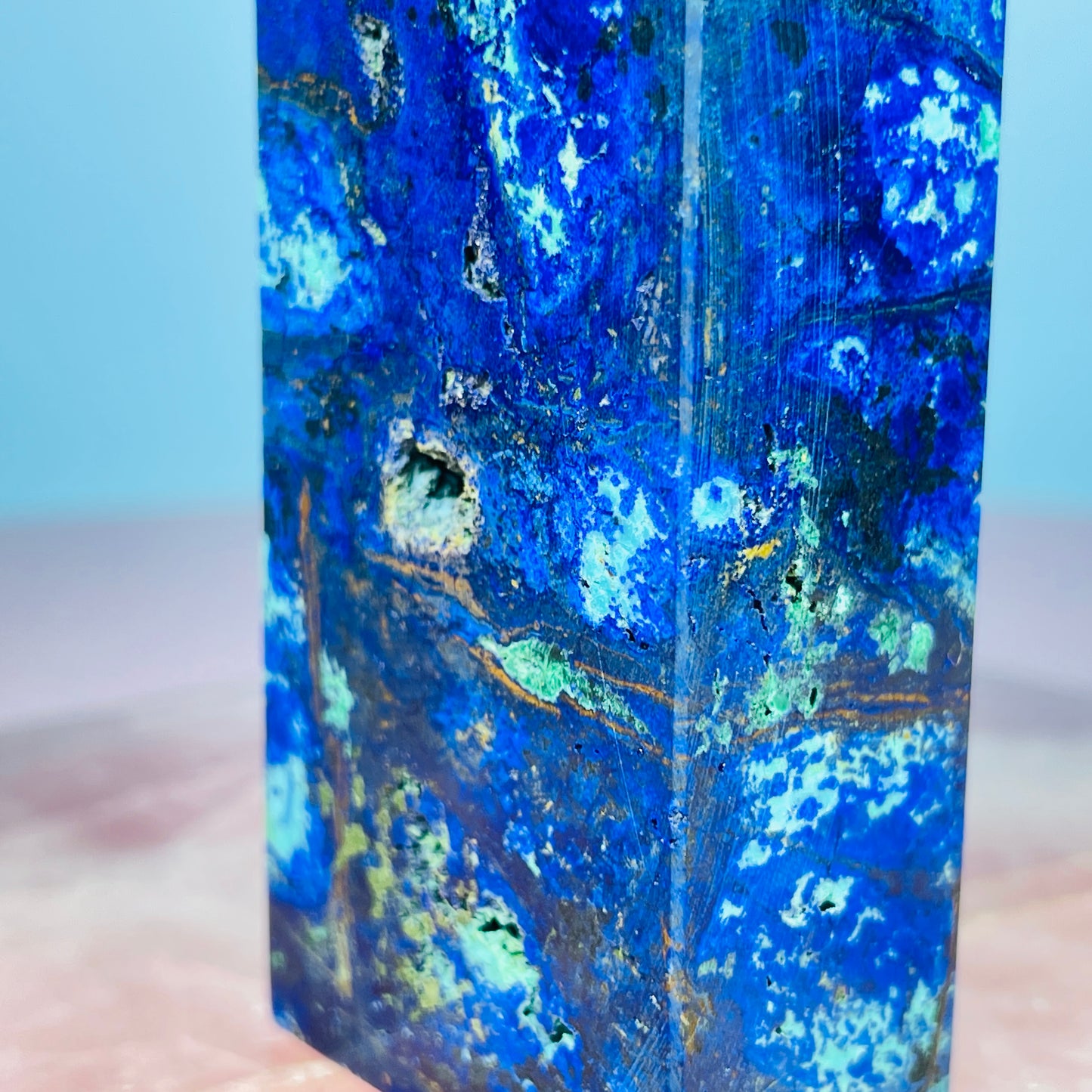 Azurite + Malachite + Chrysocolla Obelisk Medium Tower