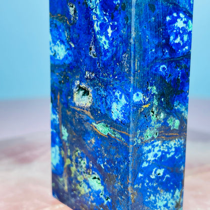 Azurite + Malachite + Chrysocolla Obelisk Medium Tower