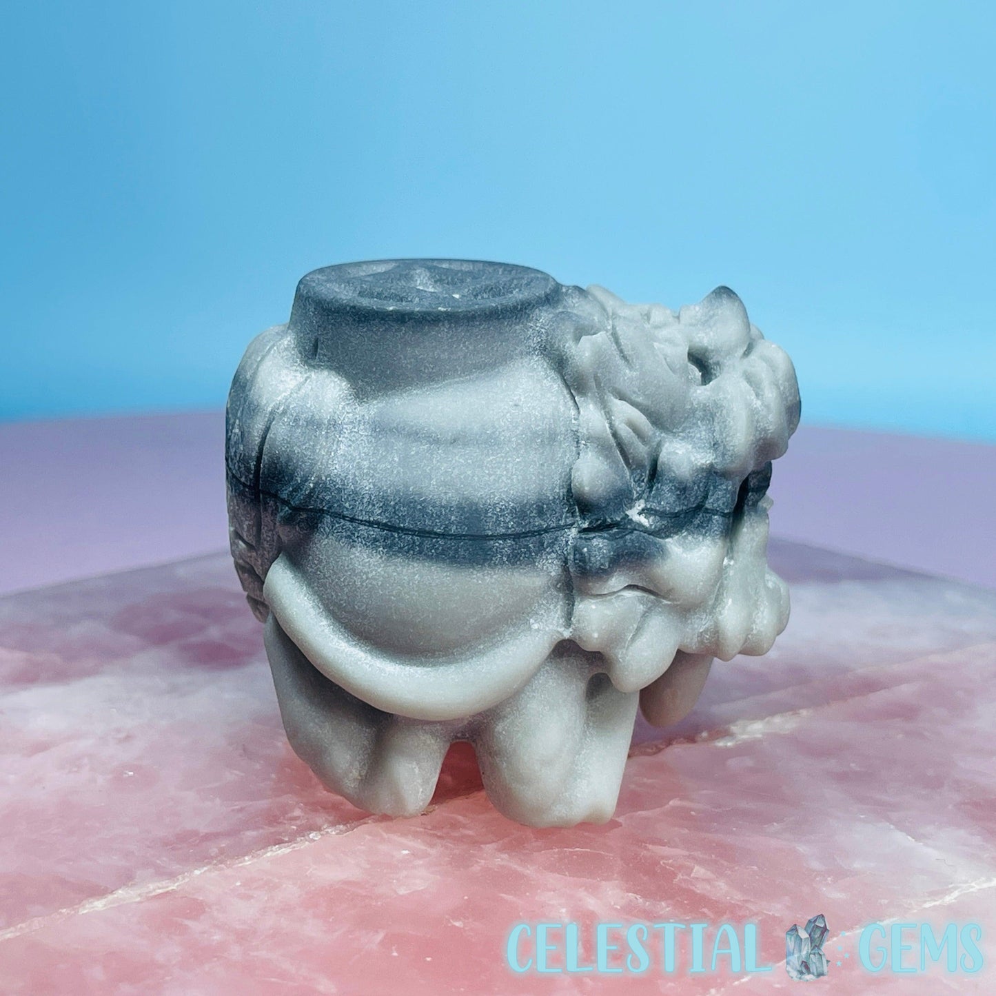 Taiji Stone 'Pixiu' Dragon Frog Carving with Lucky Coin