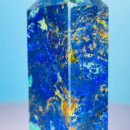 Azurite + Malachite + Chrysocolla Obelisk Medium Tower