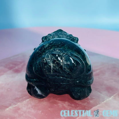 Moss Agate 'Pixiu' Dragon Frog Carving