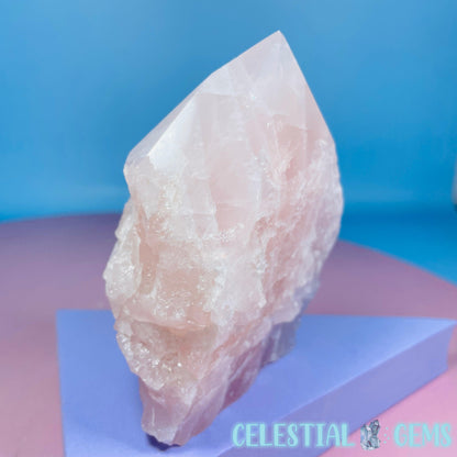 Rose Quartz Part-Polished Medium Point Freeform