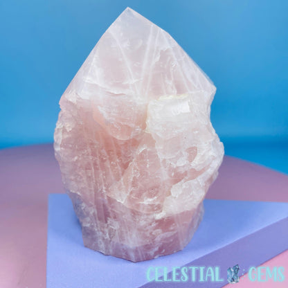 Rose Quartz Part-Polished Medium Point Freeform