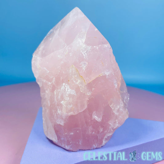 Rose Quartz Part-Polished Medium Point Freeform