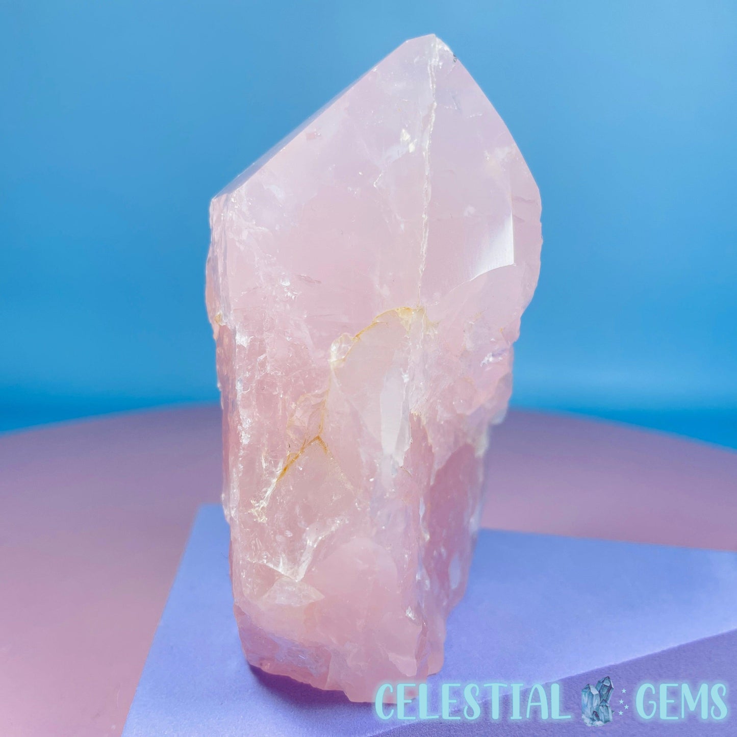 Rose Quartz Part-Polished Medium Point Freeform