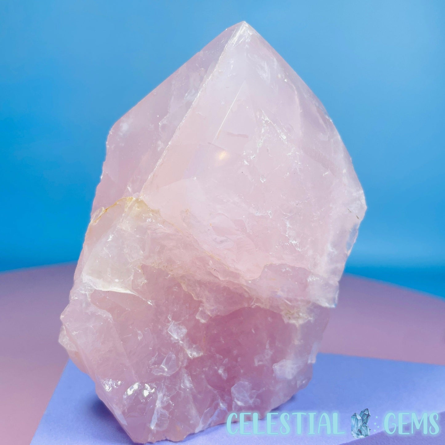 Rose Quartz Part-Polished Medium Point Freeform