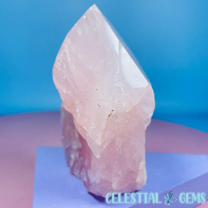 Rose Quartz Part-Polished Medium Point Freeform