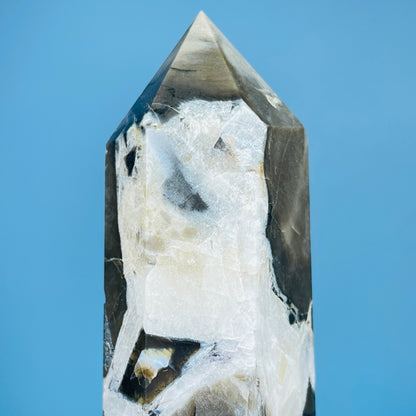 Mangano Calcite in Volcanic Agate Medium Tower (Double UV Reaction)