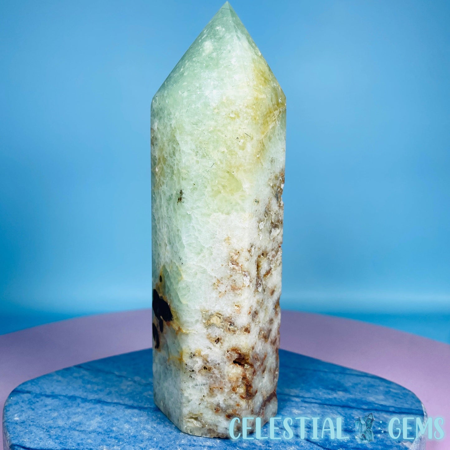 Prehnite with Epidote Large Tower
