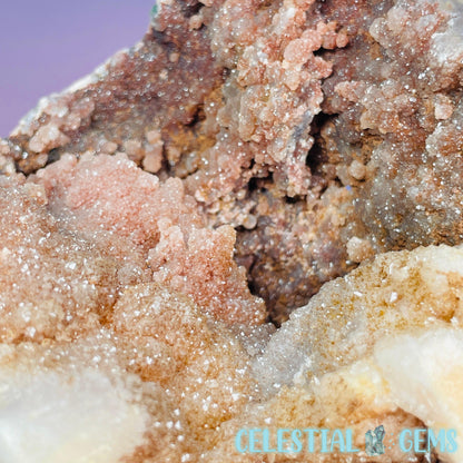 Double-Sided Druzy Pink Amethyst Medium Chunky Freeform