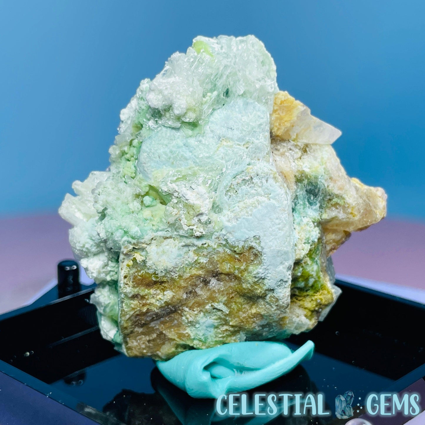 Gypsum + UV Phosphorescent Aragonite Small Specimen in Box (Video)