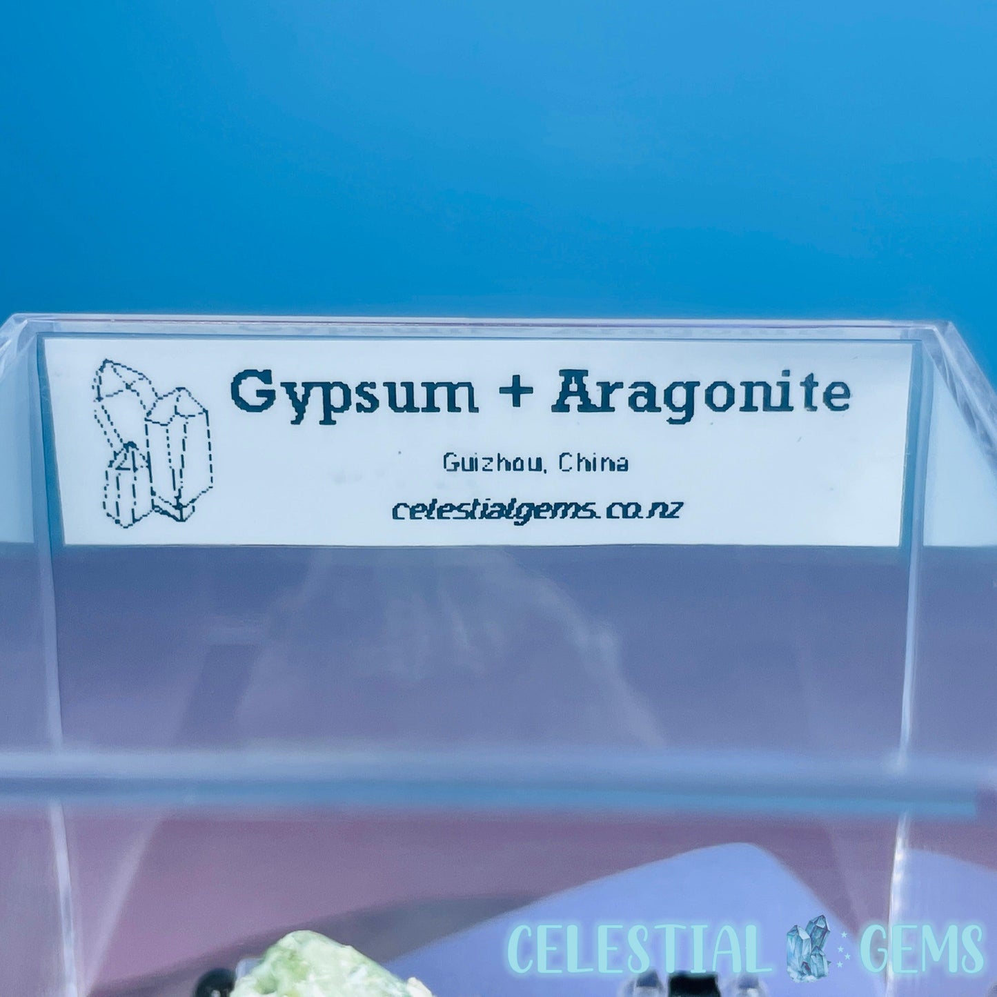 Gypsum + UV Phosphorescent Aragonite Small Specimen in Box (Video)