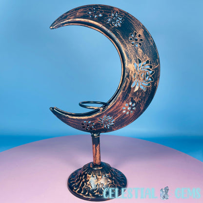 Antique-Look Copper Moon Large Sphere Stand