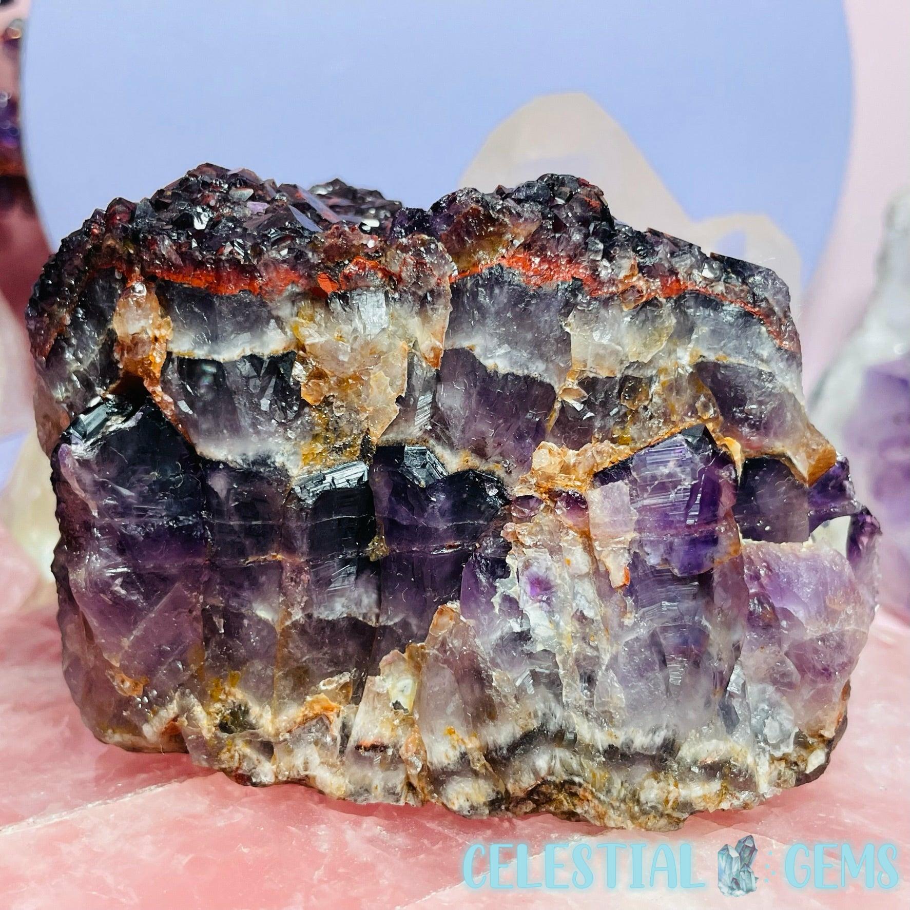 Rare Blue and White Lace Agate Geode Amethyst Crystals and Calcite