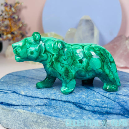 Malachite Lioness Medium Carving