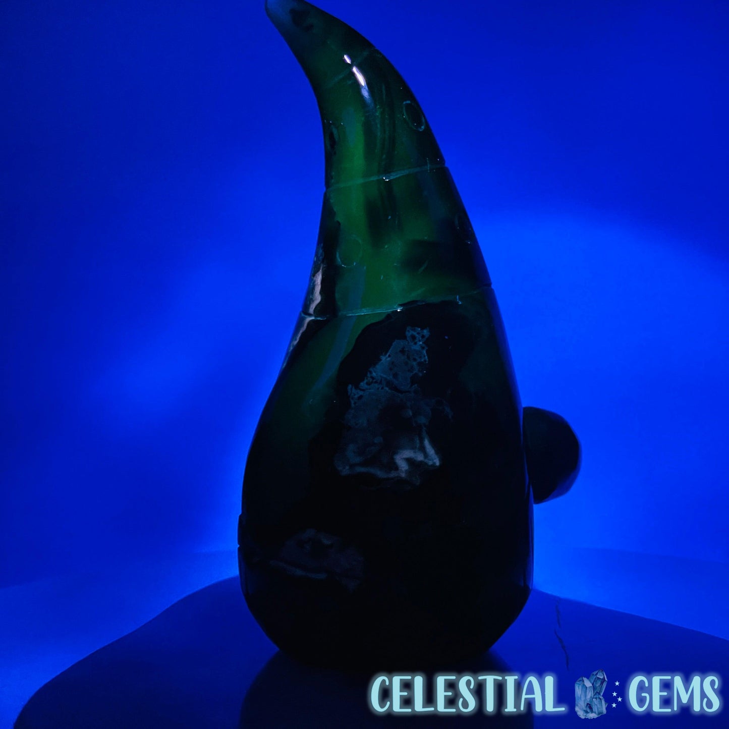 Volcanic UV Agate Gonk Gnome Medium Carving