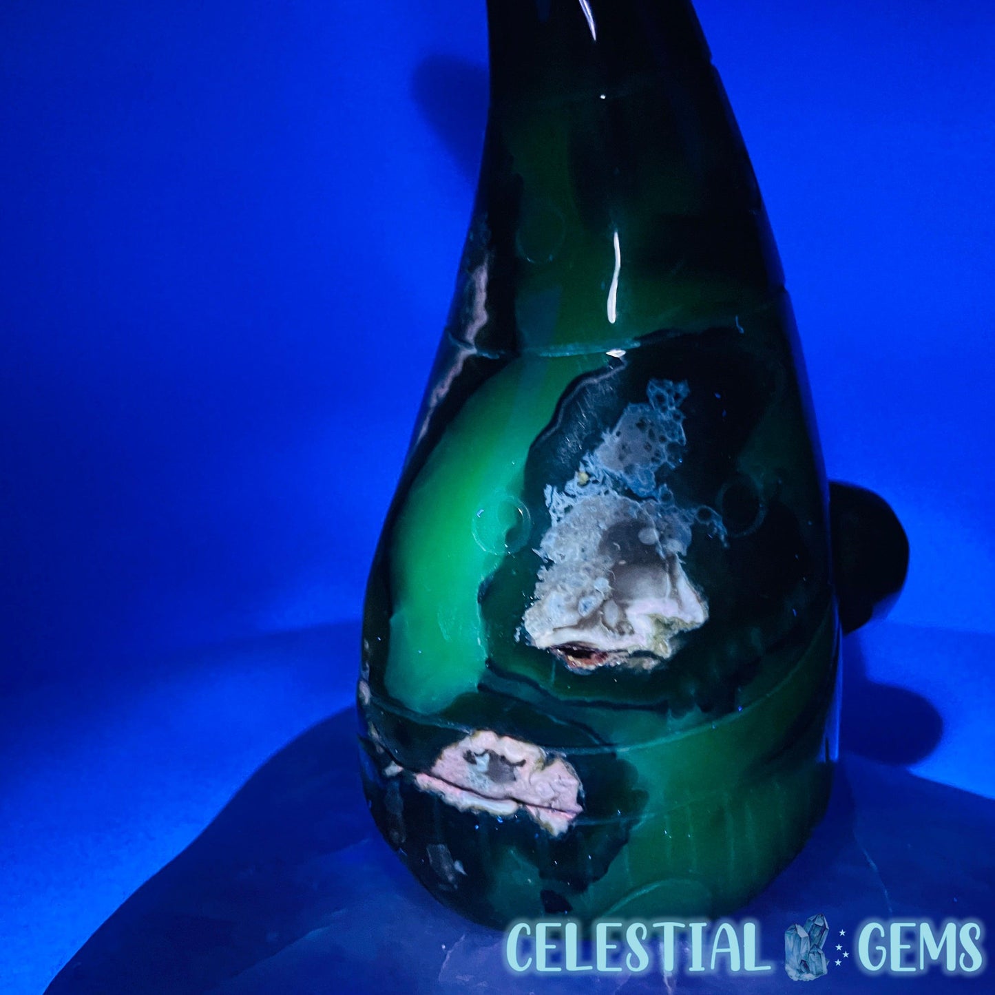 Volcanic UV Agate Gonk Gnome Medium Carving