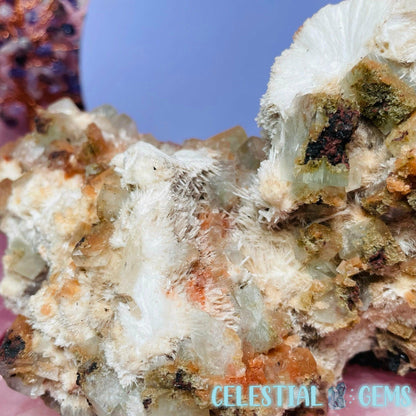 RARE Green Cubic Apophyllite + Stilbite + Scolecite Large Cluster Specimen
