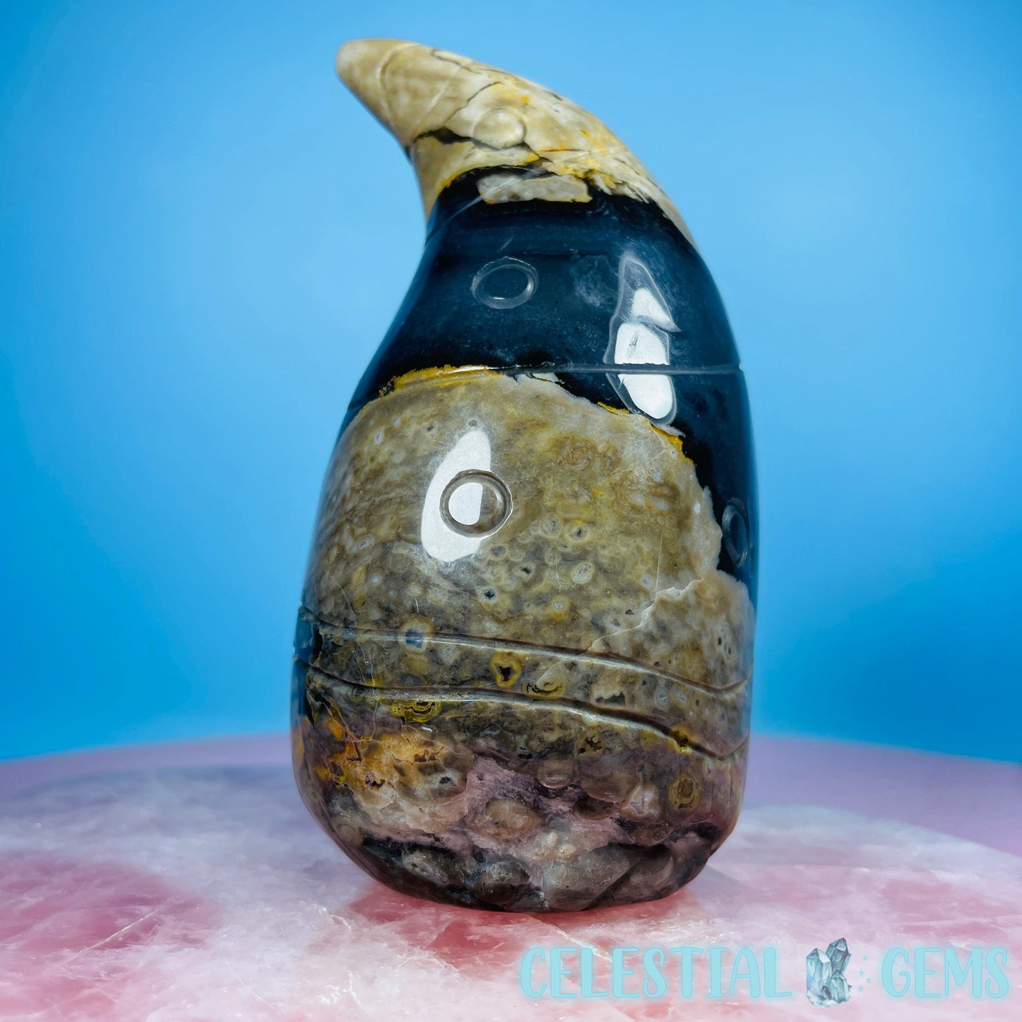 Volcanic UV Agate Gonk Gnome Medium Carving