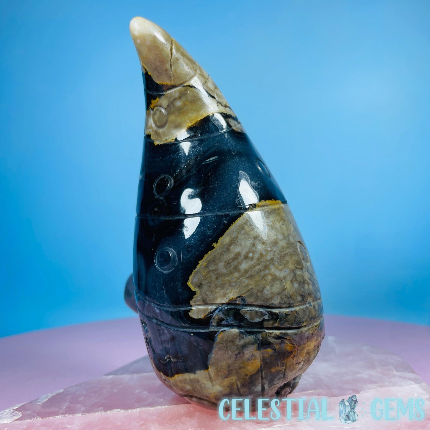 Volcanic UV Agate Gonk Gnome Medium Carving